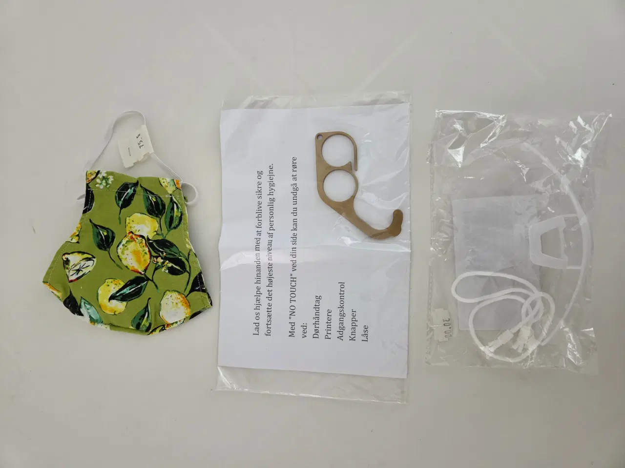 Billede 2 - Ansigtsmaske med citronmønster, 3 dele i alt
