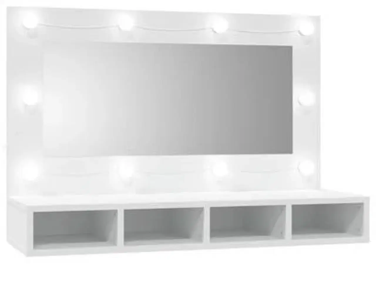 Billede 1 - vidaXL spejlskab med LED-lys 90x31,5x62 cm hvid