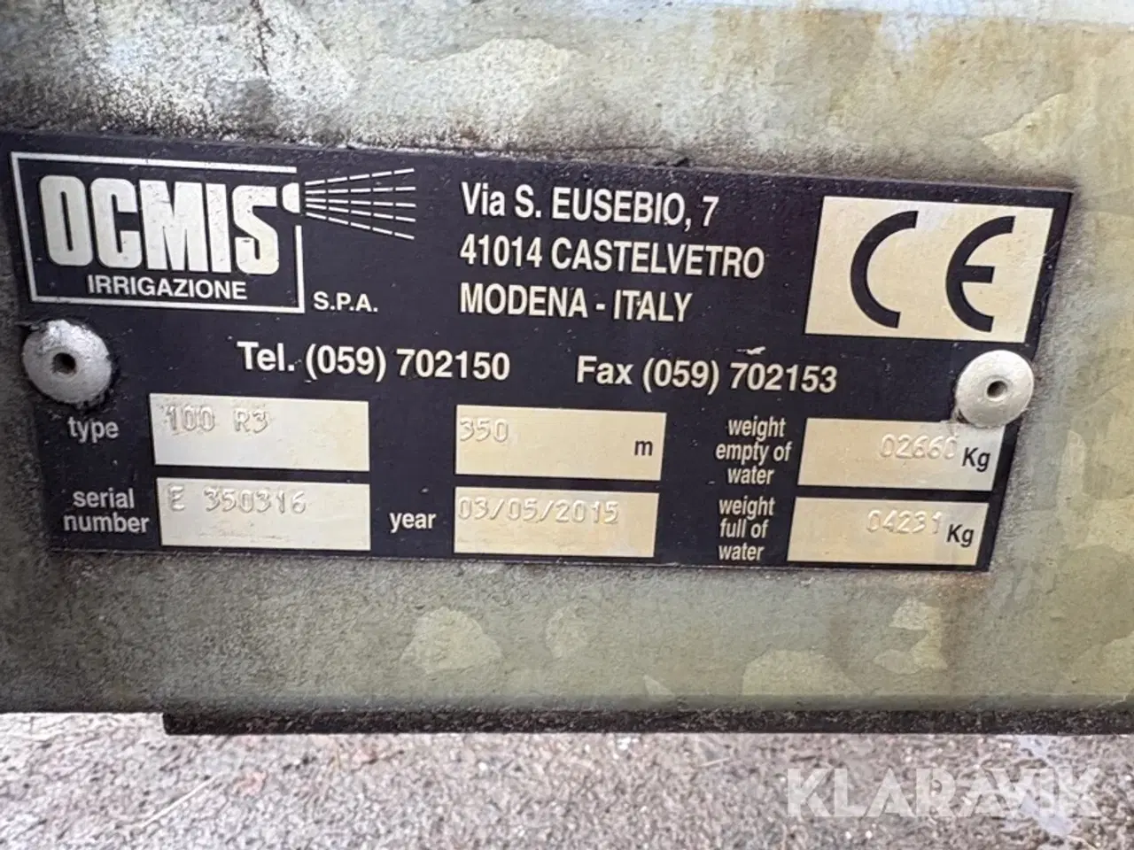 Billede 5 - Vandingsmaskine Ocmis 100 R3