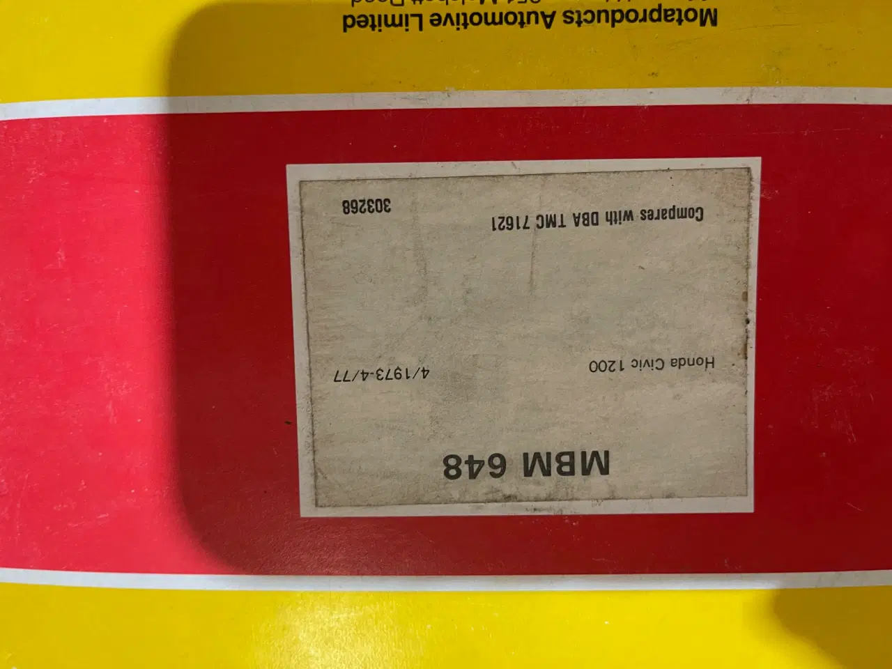 Billede 4 - Ny hovedcylinder Honda Civic 1200