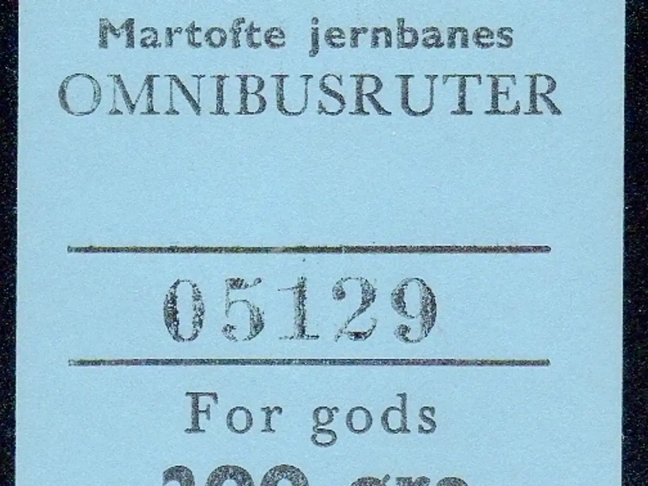 Billede 1 - Nordvestfynske Jernbane - Omnibusrute - For Gods - 200 Øre - Ustemplet