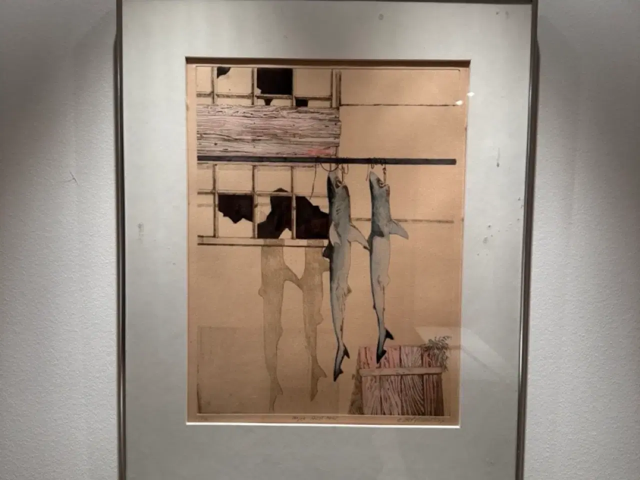 Billede 1 - Bent Holstein: Hajer, West Port (1977), 57x70 cm