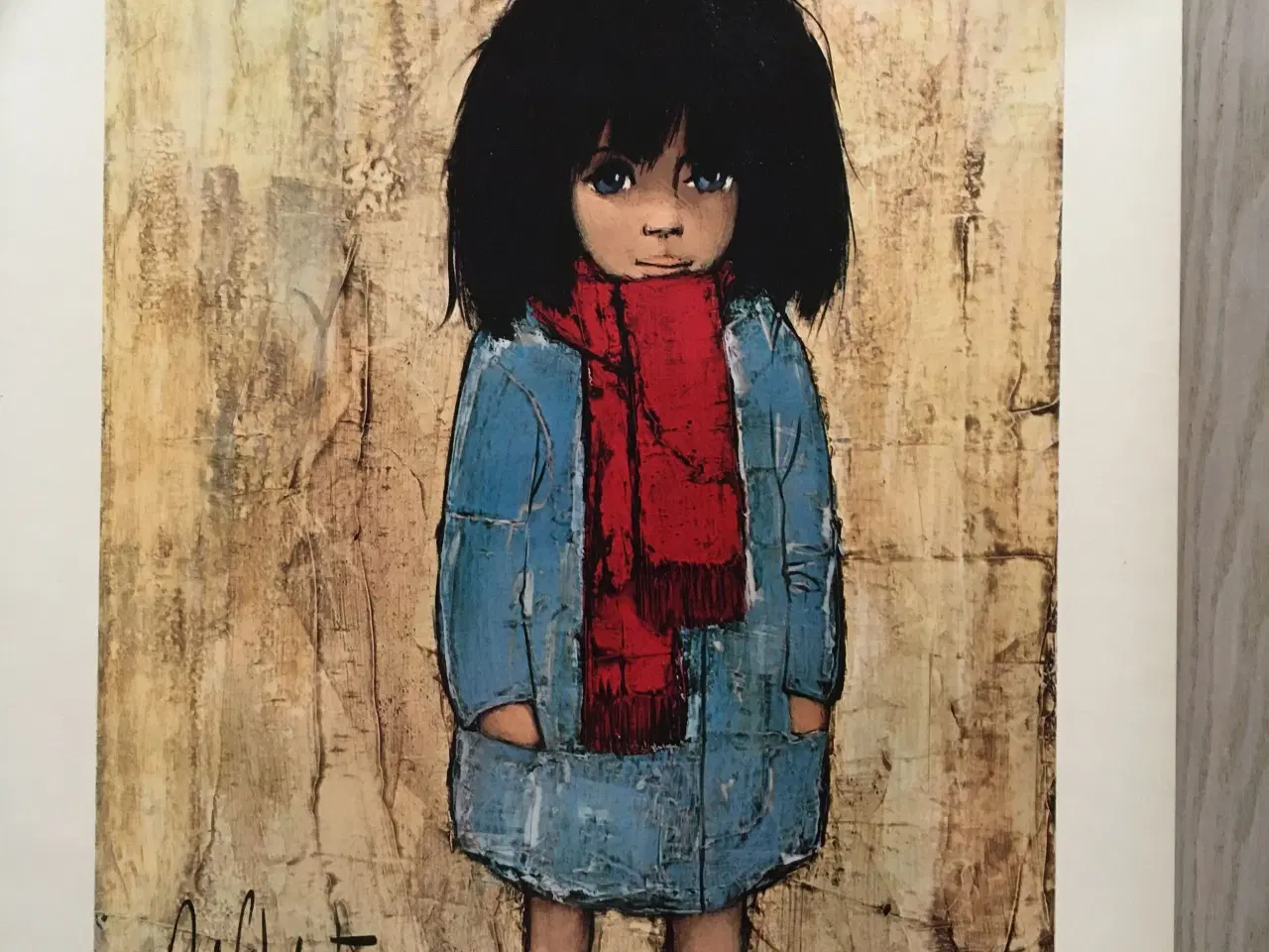 Billede 1 - Plakat med lille pige i blå frakke