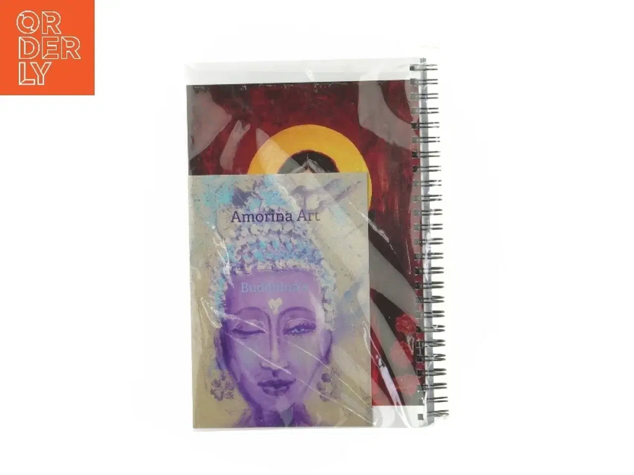 Billede 1 - Notesbog med spiralryg og abstrakt kunstomslag (str. 22x15 cm)