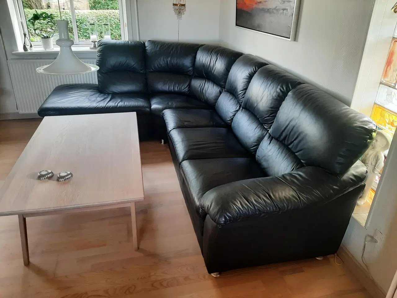 Billede 2 - Læderhjørne sofa sort