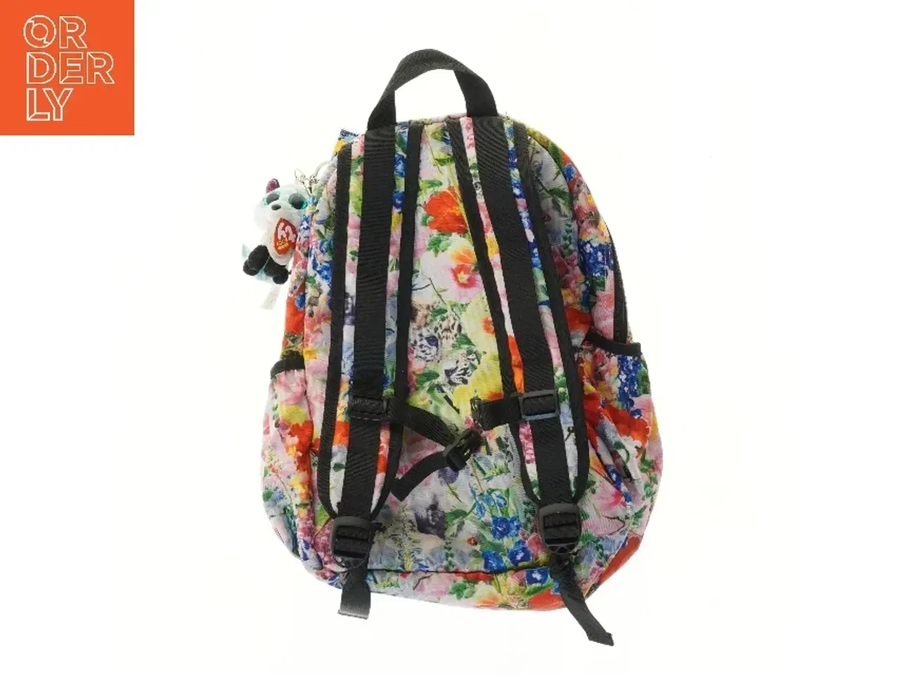 Billede 2 - Blomstret rygsæk med vedhæng (str. 43x17x34 cm)