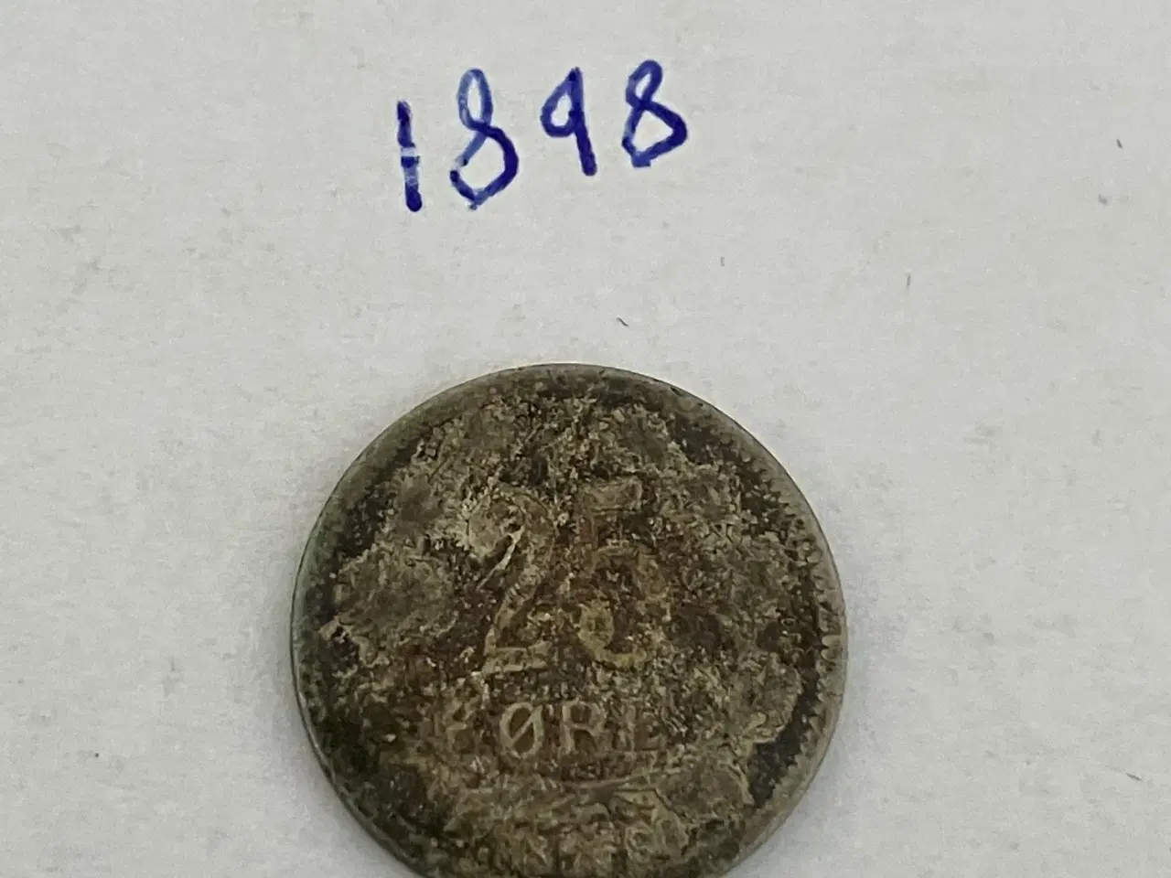 Billede 1 - 25 Øre 1898 Norge - Meget dårlig stand