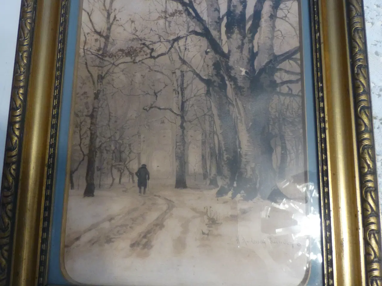 Billede 1 - A Andersen-Lundby 1882 - Mand på skovsti