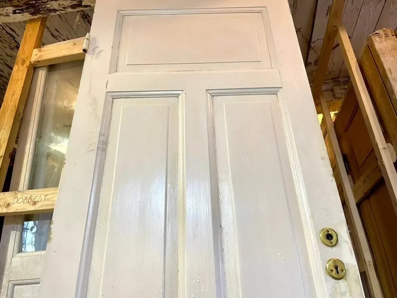 Billede 3 - Original fyldningsdør m. fire felter, u. karm