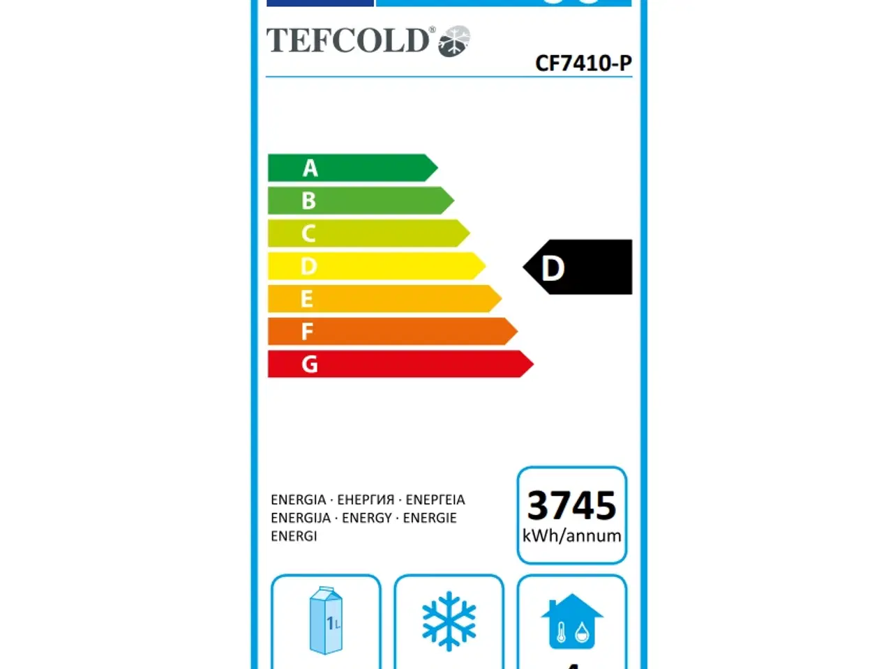Billede 4 - Tefcold CF7410 Frysebord GN1/1 med kant – 4 Døre