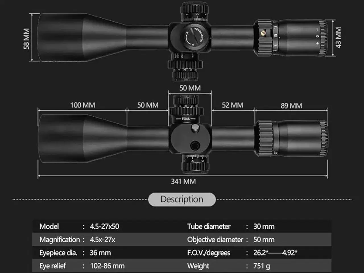 Billede 7 - SPINA OPTICS 4.5-27X50 FFP