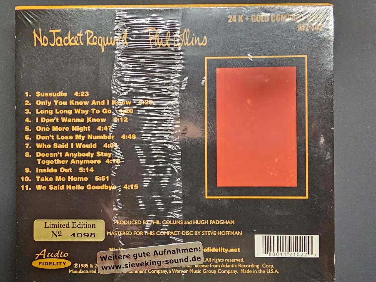 Billede 2 - PHIL COLLINS No Jacket Required 24K Gold