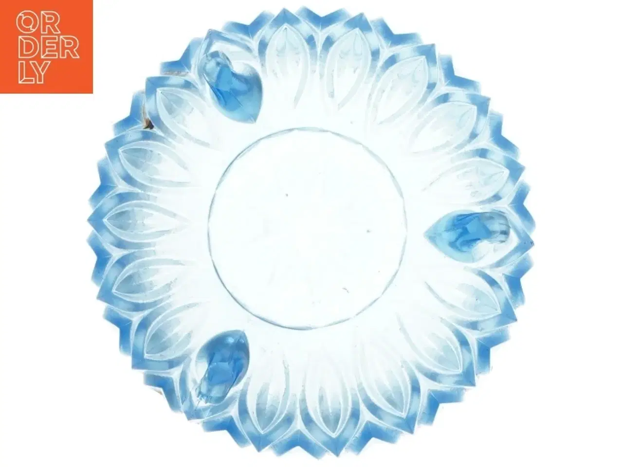 Billede 3 - Blå glas-dekoreret skål (str. Ø 15 cm)
