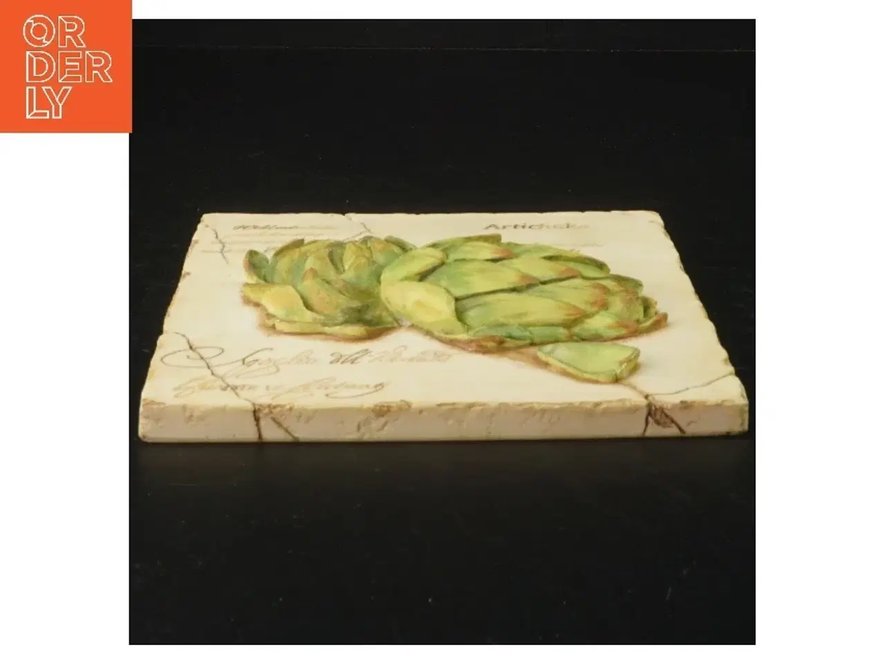 Billede 3 - Dekorativ planche med artiskok motiv (str. 17 x 16 cm)