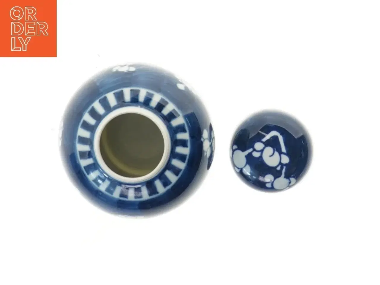 Billede 4 - Gammel ingefærkrukke i porcelæn med låg (højde 11,5 cm)