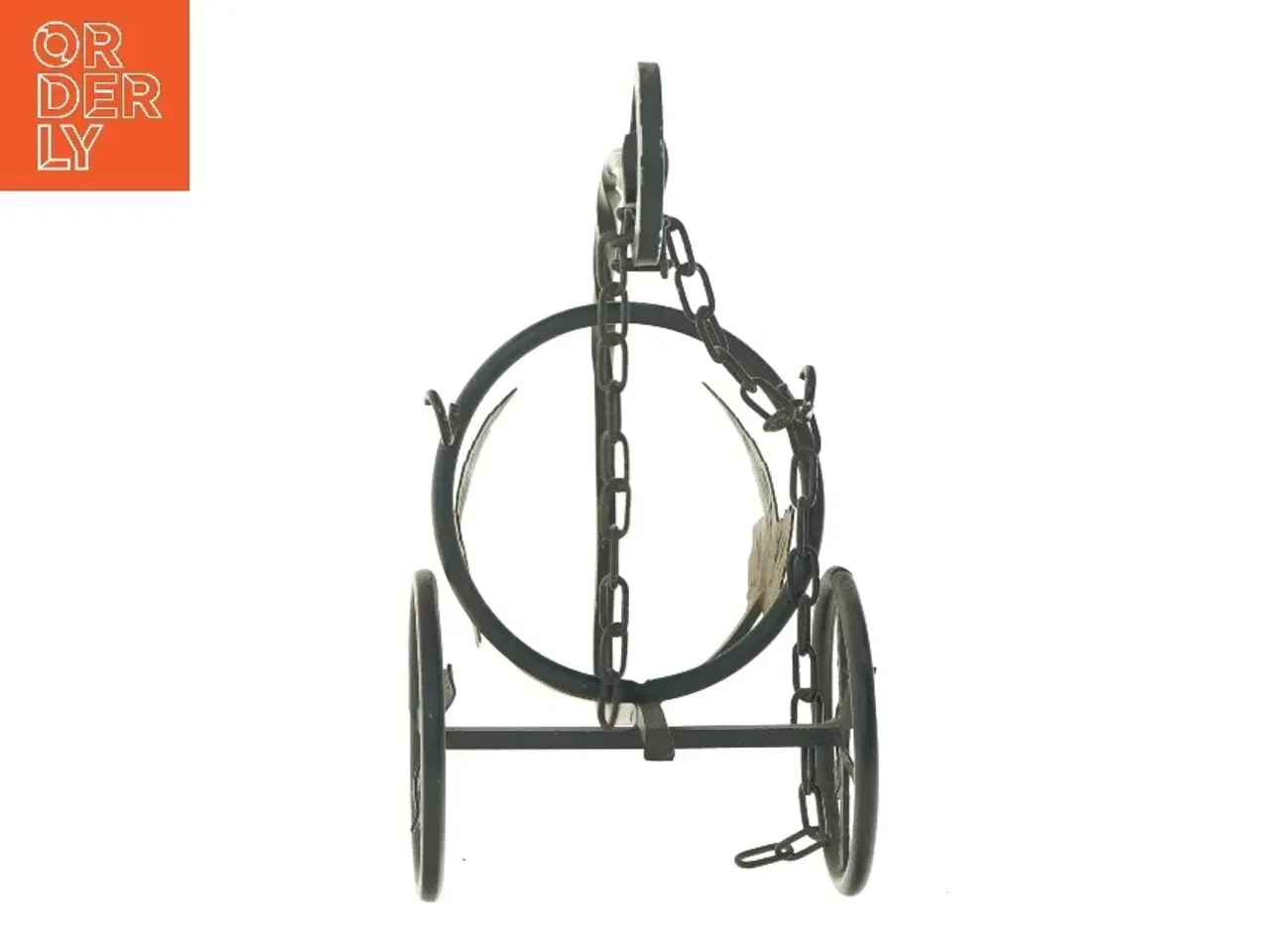 Billede 3 - Metal lysestage med bladmønster (vin kanon) (str. 22 cm)