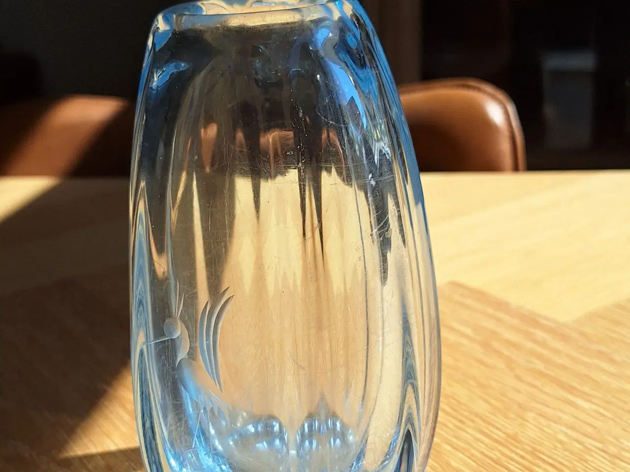 Billede 5 - Isblå glasvase 