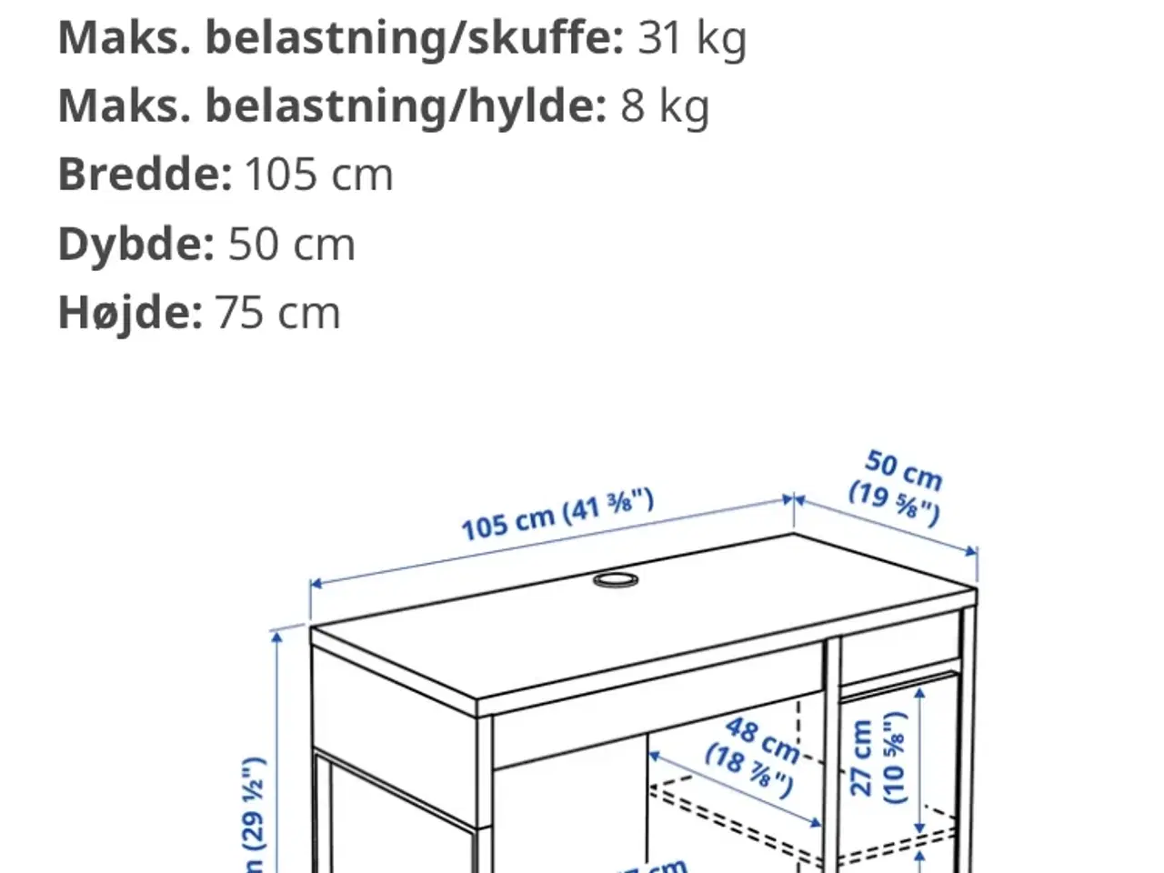 Billede 3 - Micke Ikea Skrivebord 