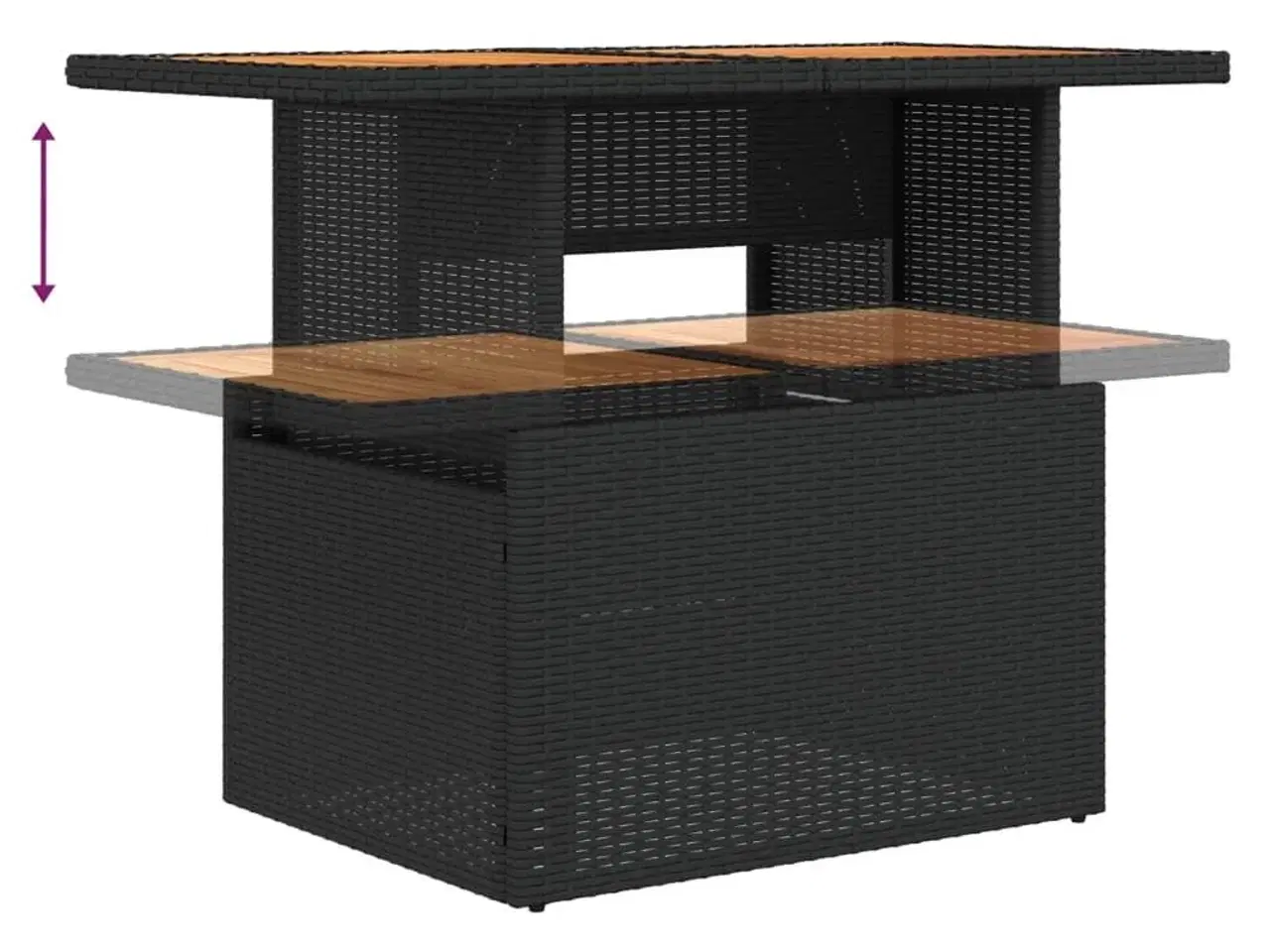 Billede 9 - Sofasæt til haven 7 dele med hynder polyrattan sort