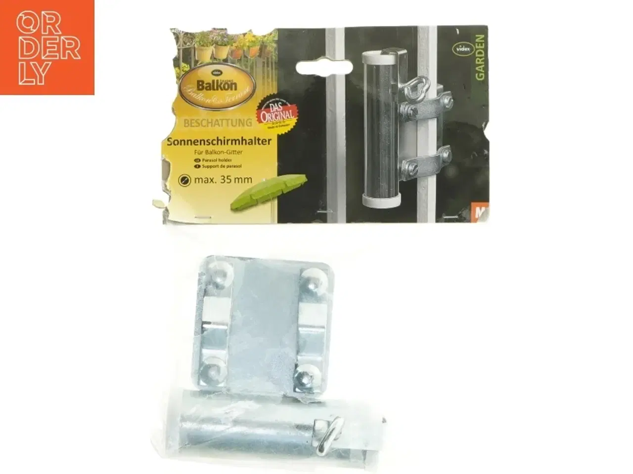 Billede 1 - Parasolholder til balkongitter (str. 15 x 14 x 8 cm)