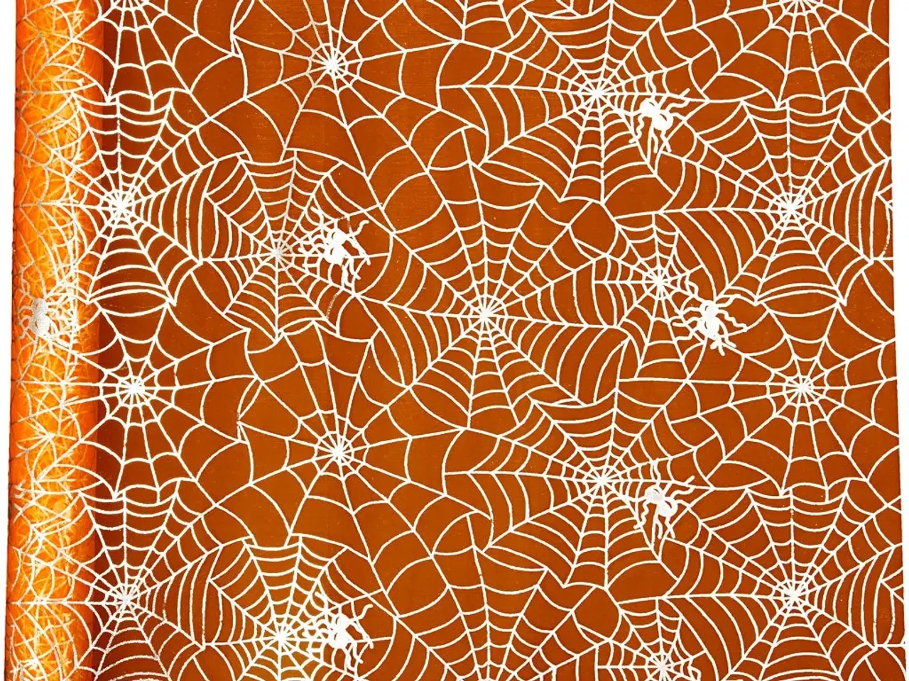 Billede 1 - Elegant orange bordløber i organza - 3,5 m lang