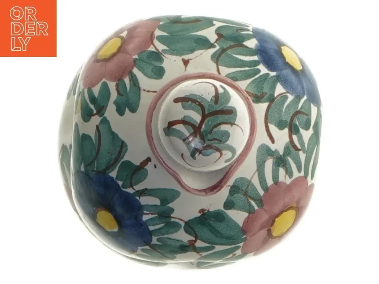 Billede 3 - Flaskelignende keramik dekoreret med blomster (str. 8,5x8,5x16 cm)