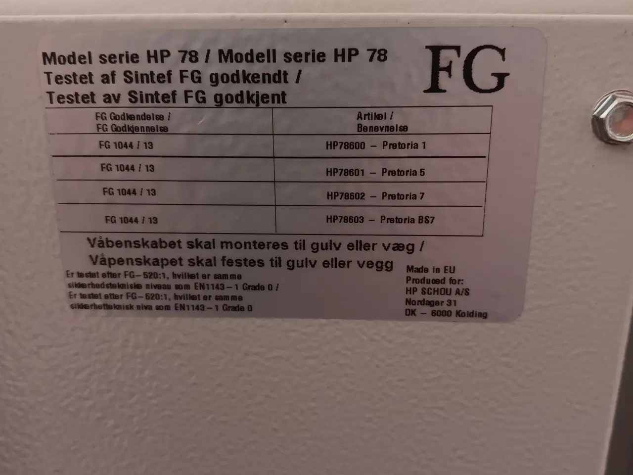 Billede 2 - Lås til våbenskab 