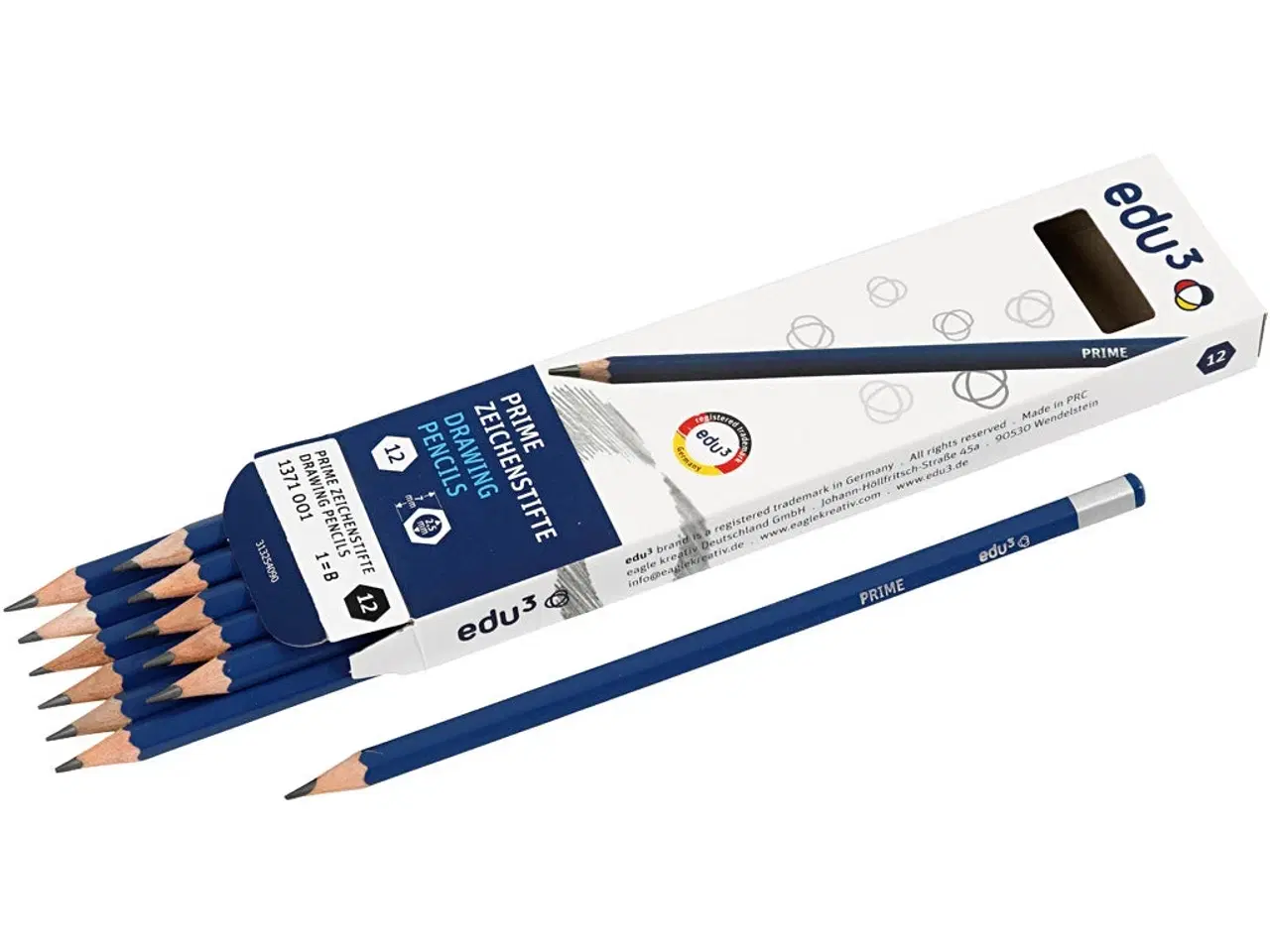 Billede 1 - Edu Tegneblyanter B - 12 stk. til skitsering