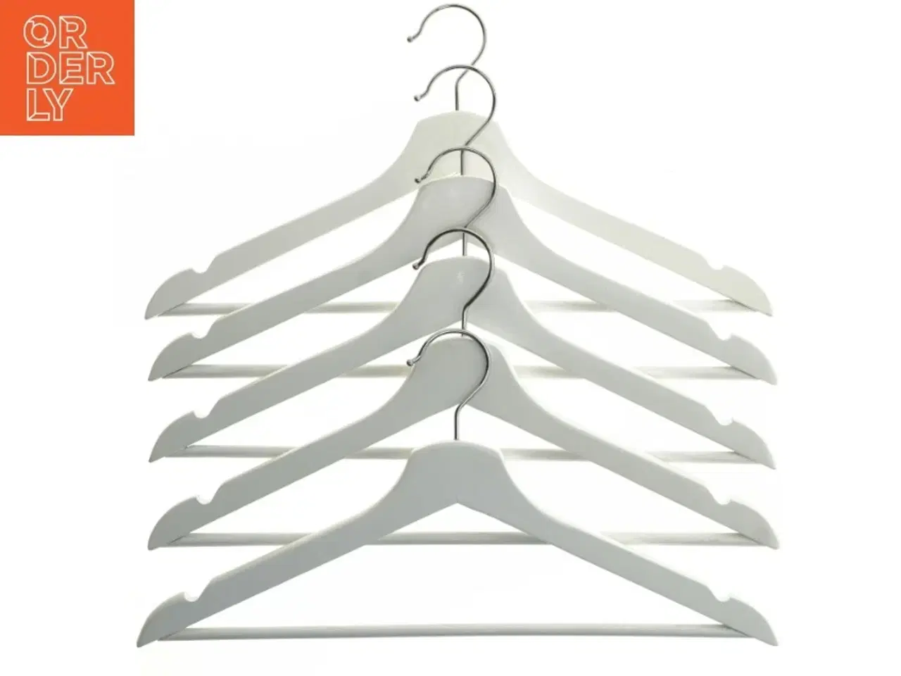 Billede 1 - Hvide bøjler, 43 cm, 5 styk (str. 43 cm. 5 styk)