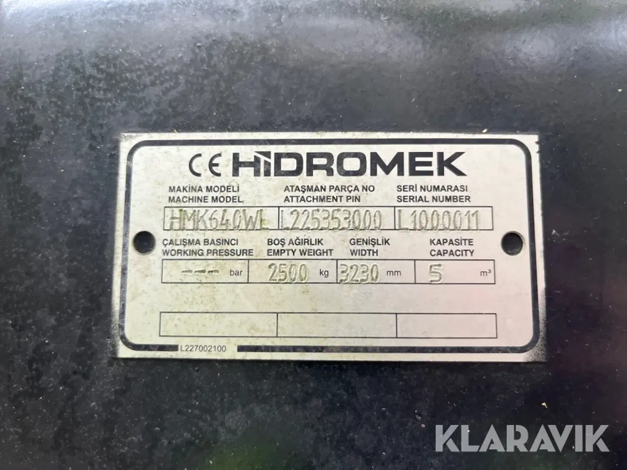 Billede 3 - Skovl gummiged Hidromek HMK640WL
