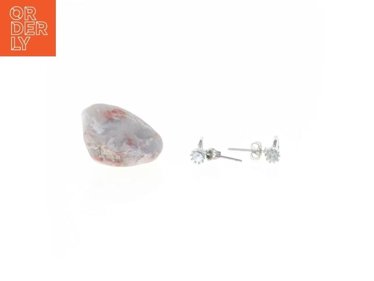 Billede 2 - Krystal og øreringe (str. Ørering en x 0,5 cm steen 2,2 cm)