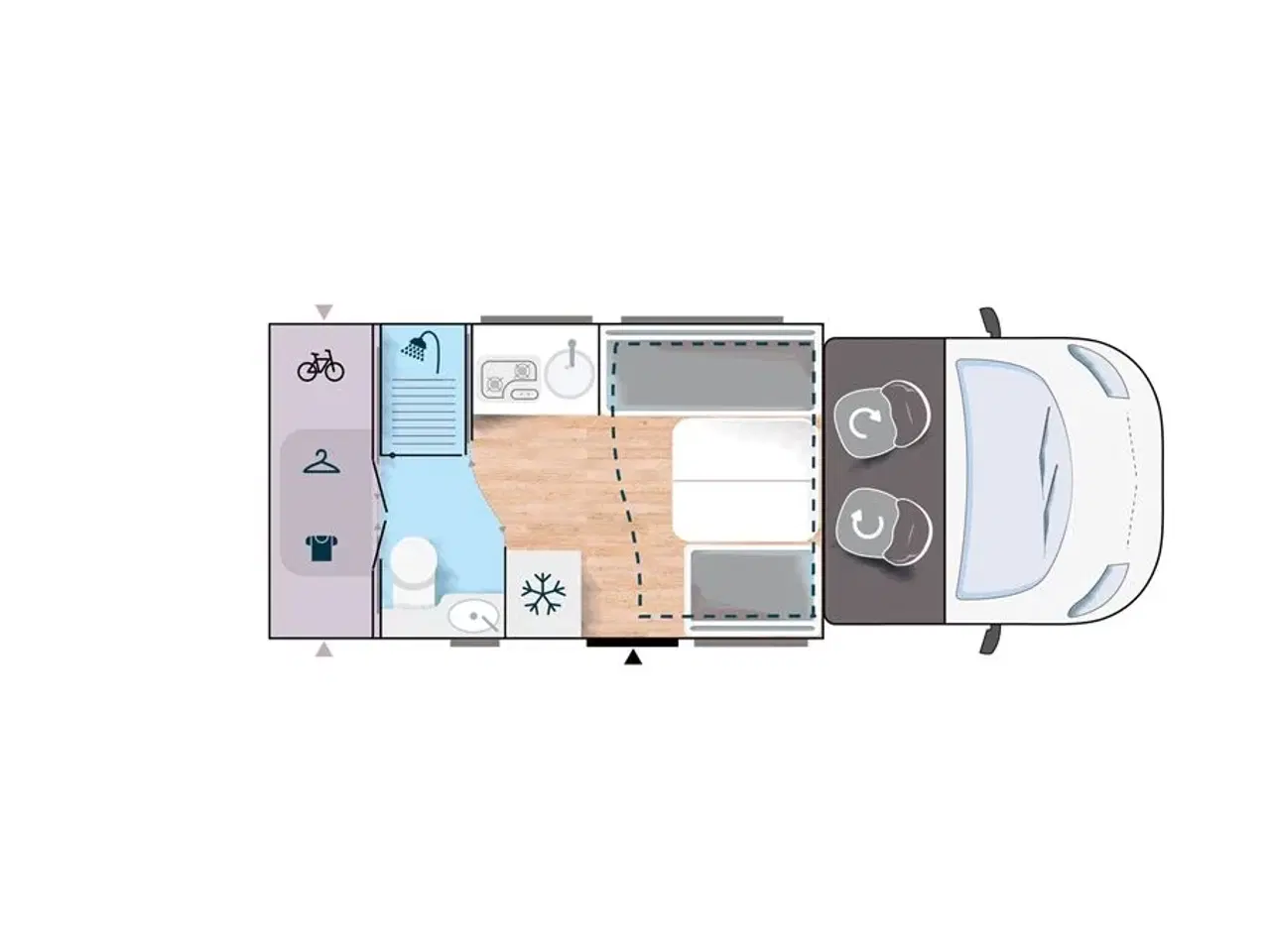 Billede 24 - 2024 - Chausson 650 Etape Line   Den flotte,  korte men dog meget rummelige Chausson 650 Etape Line  på kun 6,36 meter