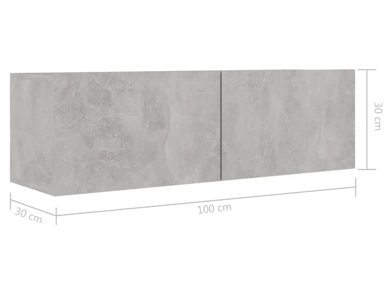 Billede 8 - Tv-bord 100x30x30 cm konstrueret træ betongrå