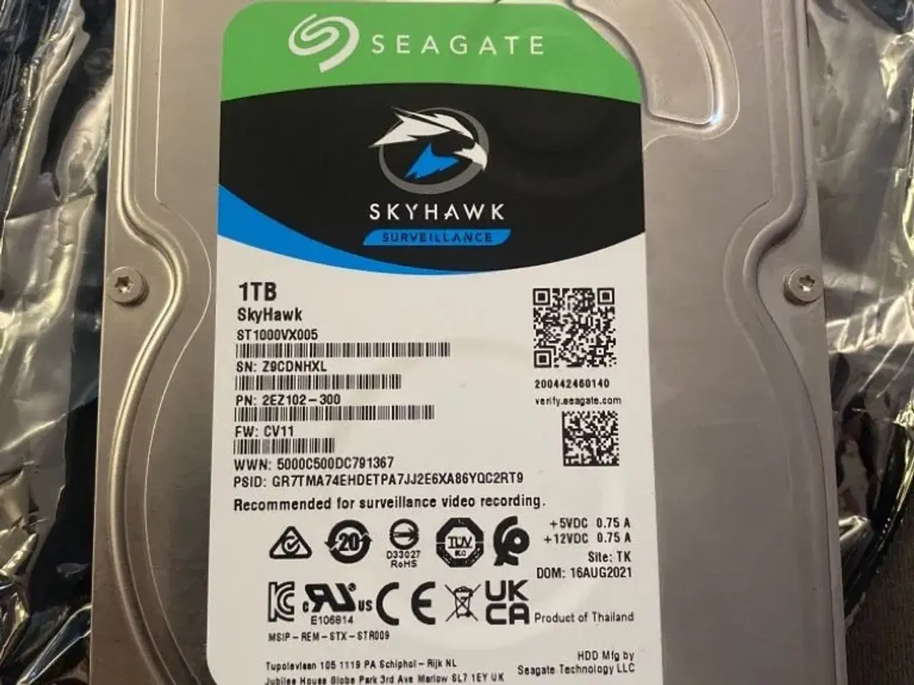 Billede 1 - Helt ny Seagate Skyhawk harddisk 1TB