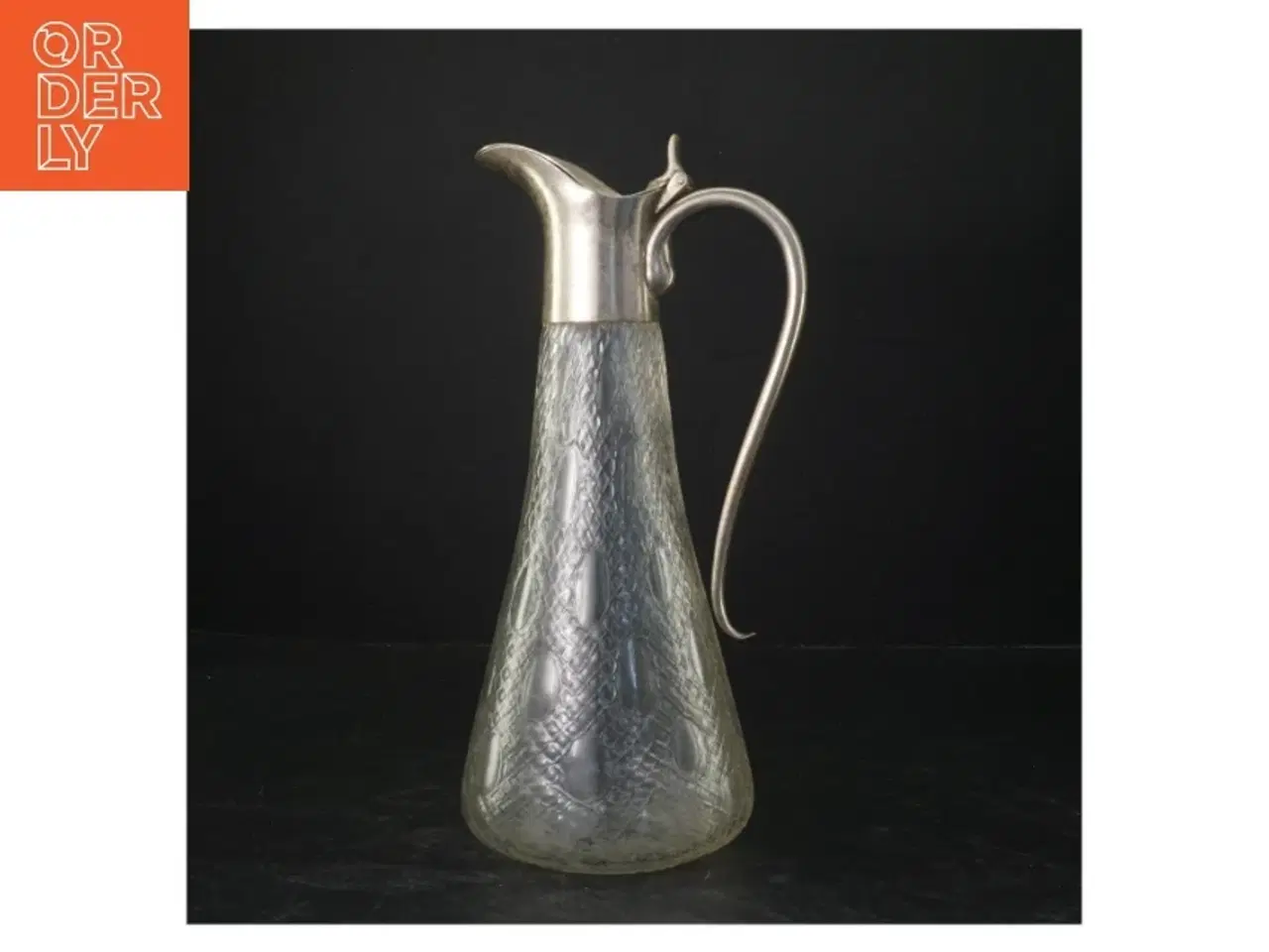 Billede 1 - Antik karaffel med sølvmetalhåndtag (str. 28 cm)