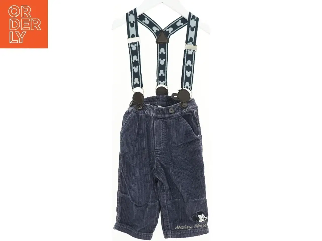 Billede 1 - Børnebukser med seler og Mickey Mouse motiv fra H&M (str. 74)