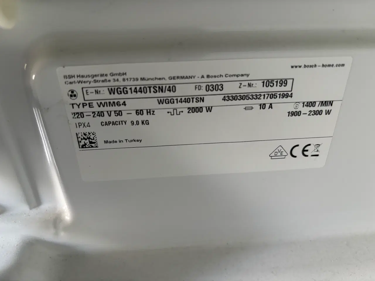 Billede 3 - Bosch vaskemaskine serie 6