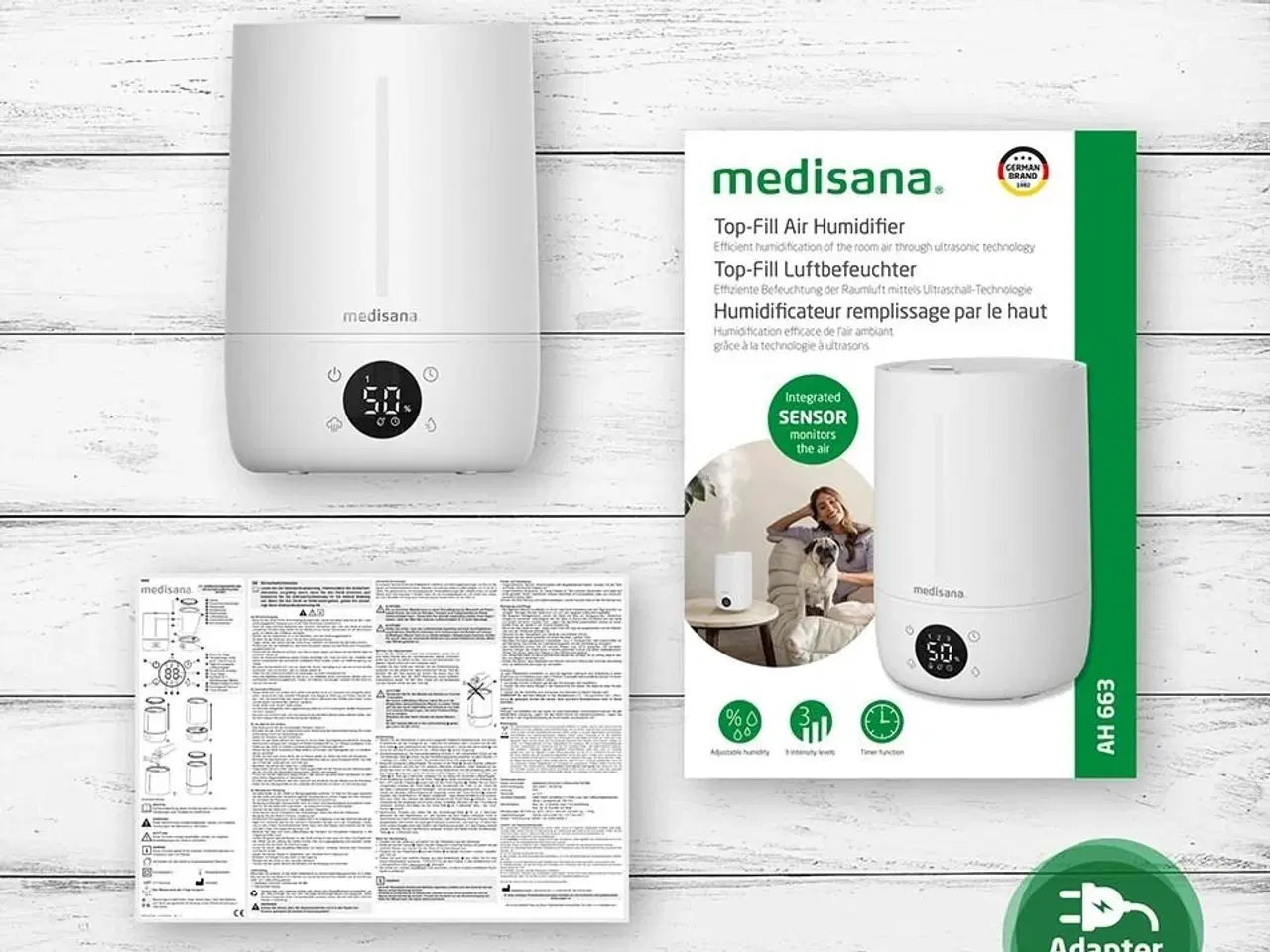 Billede 6 - Medisana AH 663 luftfugter – ultralyd, 4,5 l, LED-display