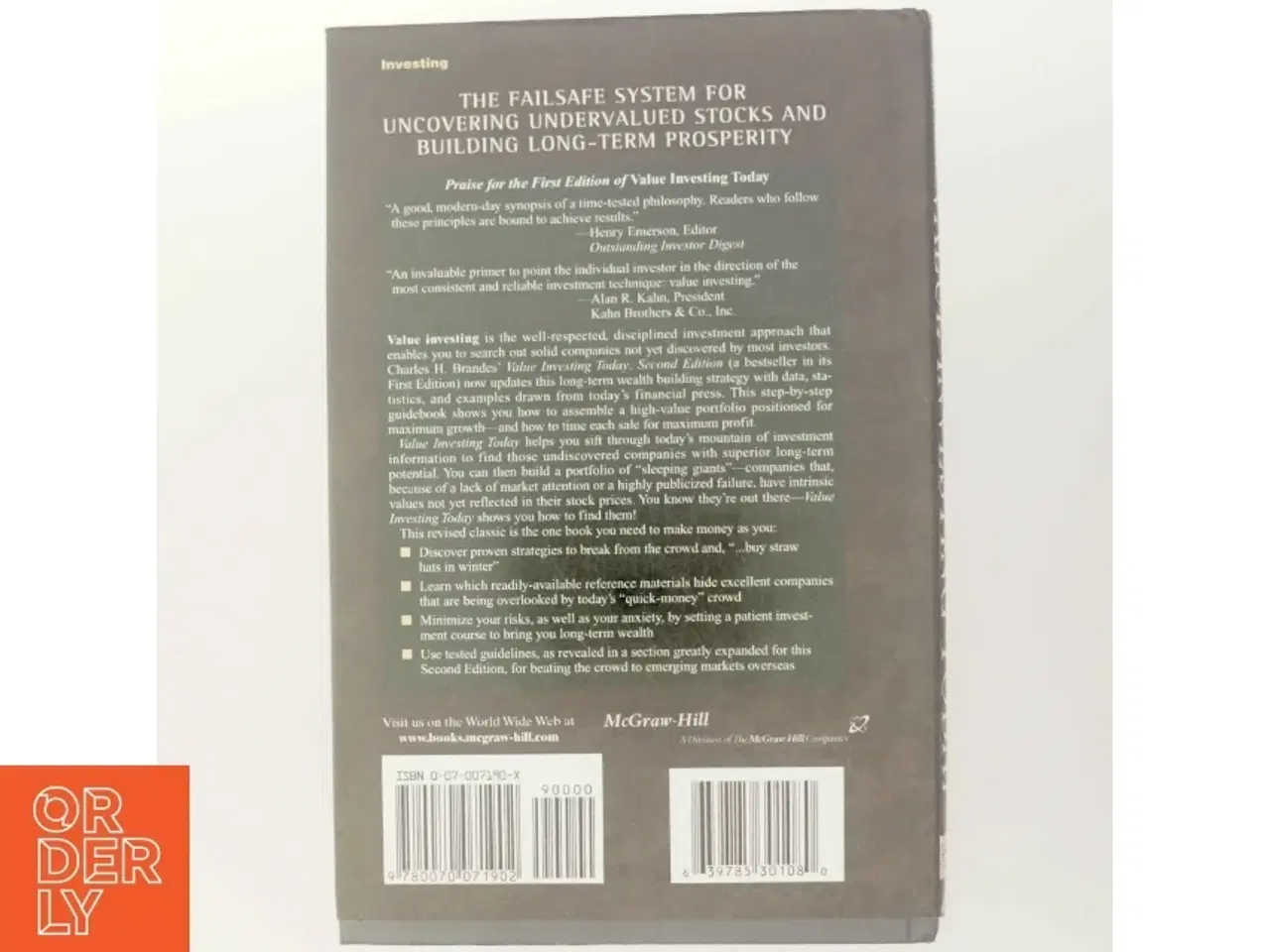 Billede 3 - Value Investing Today, Anden Udgave af Charles H. Brandes (Bog) fra McGraw-Hill