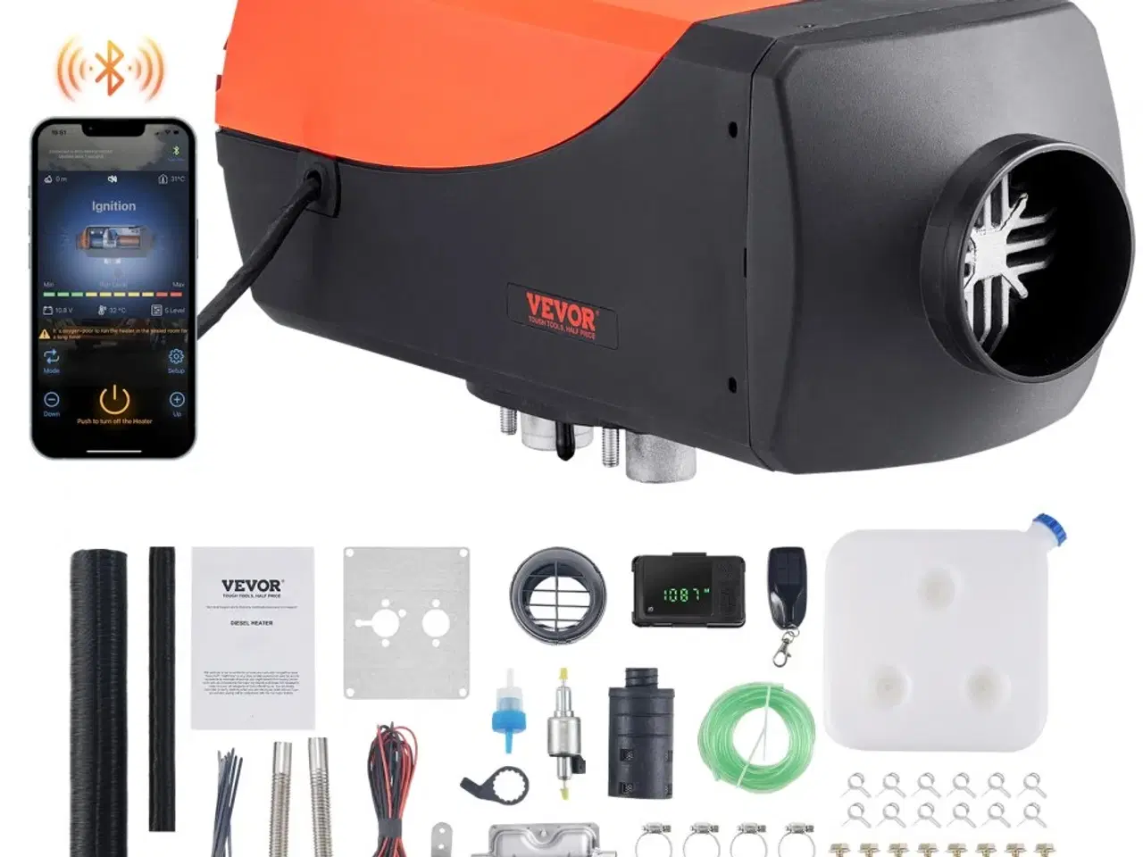 Billede 1 - 8 kW Dieselfyr med App-styring via Bluetooth – Ide