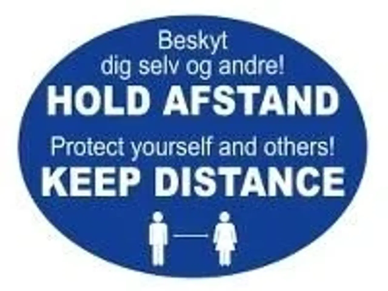Billede 1 - 50 stk. Hold afstand Selvklæbende gulvfolie oval B400 x D300 mm Dank/Engelsk