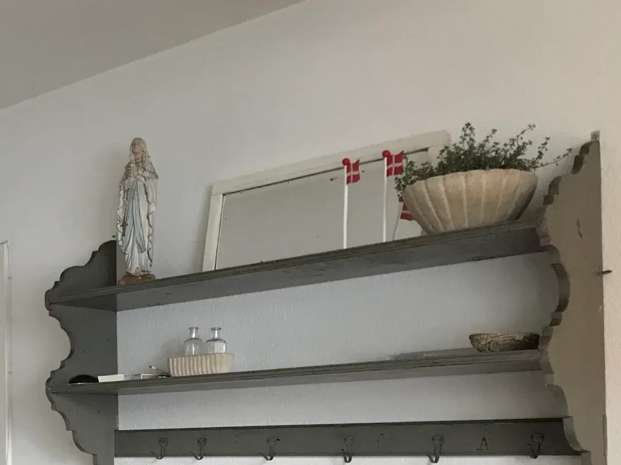 Billede 1 - Dobbelthylde hylde med kroge fransk landstil