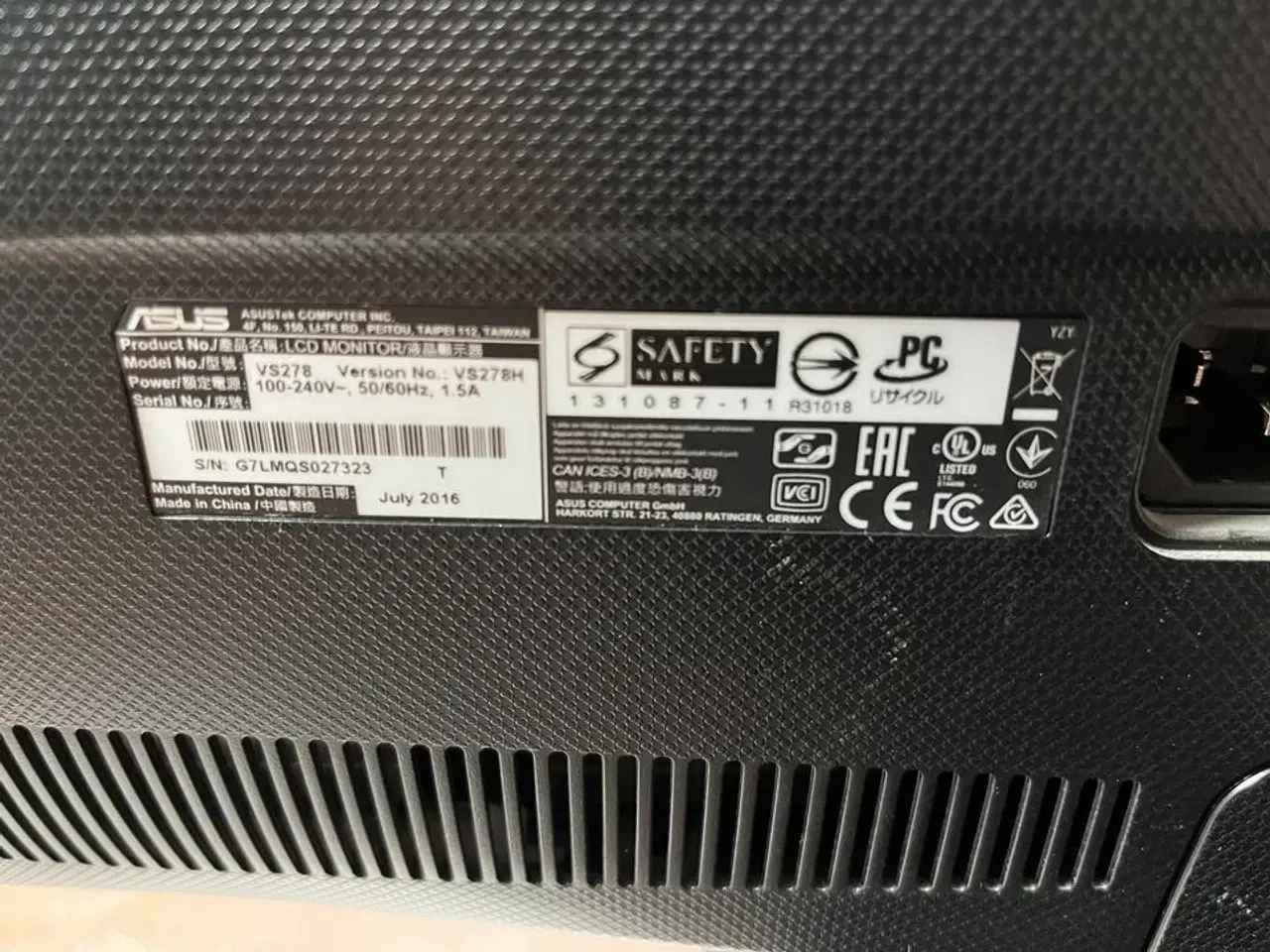 Billede 5 - 2 stk. 27" PC Skærm  ASUS VS278