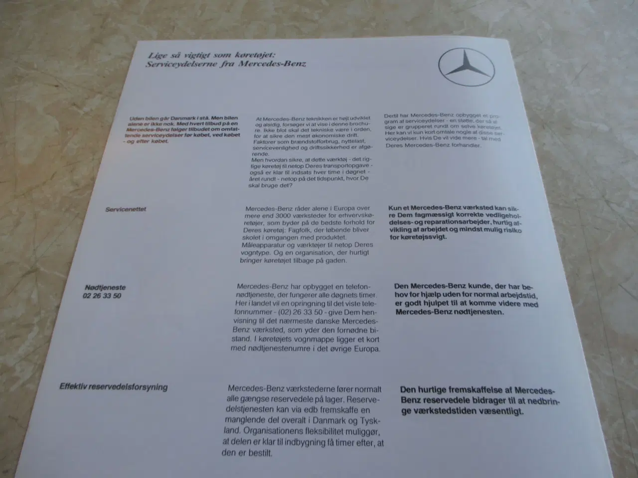 Billede 7 - Tekniske  Data  Mercedes  1120  