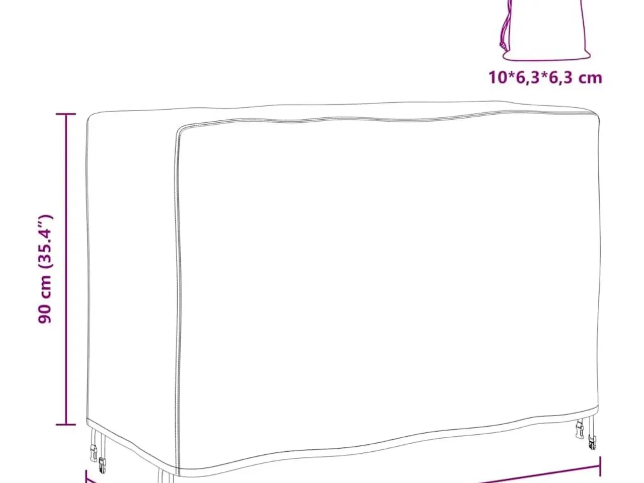 Billede 10 - Overtræk til havemøbler Sort 140 x 70 x 90 cm 420D