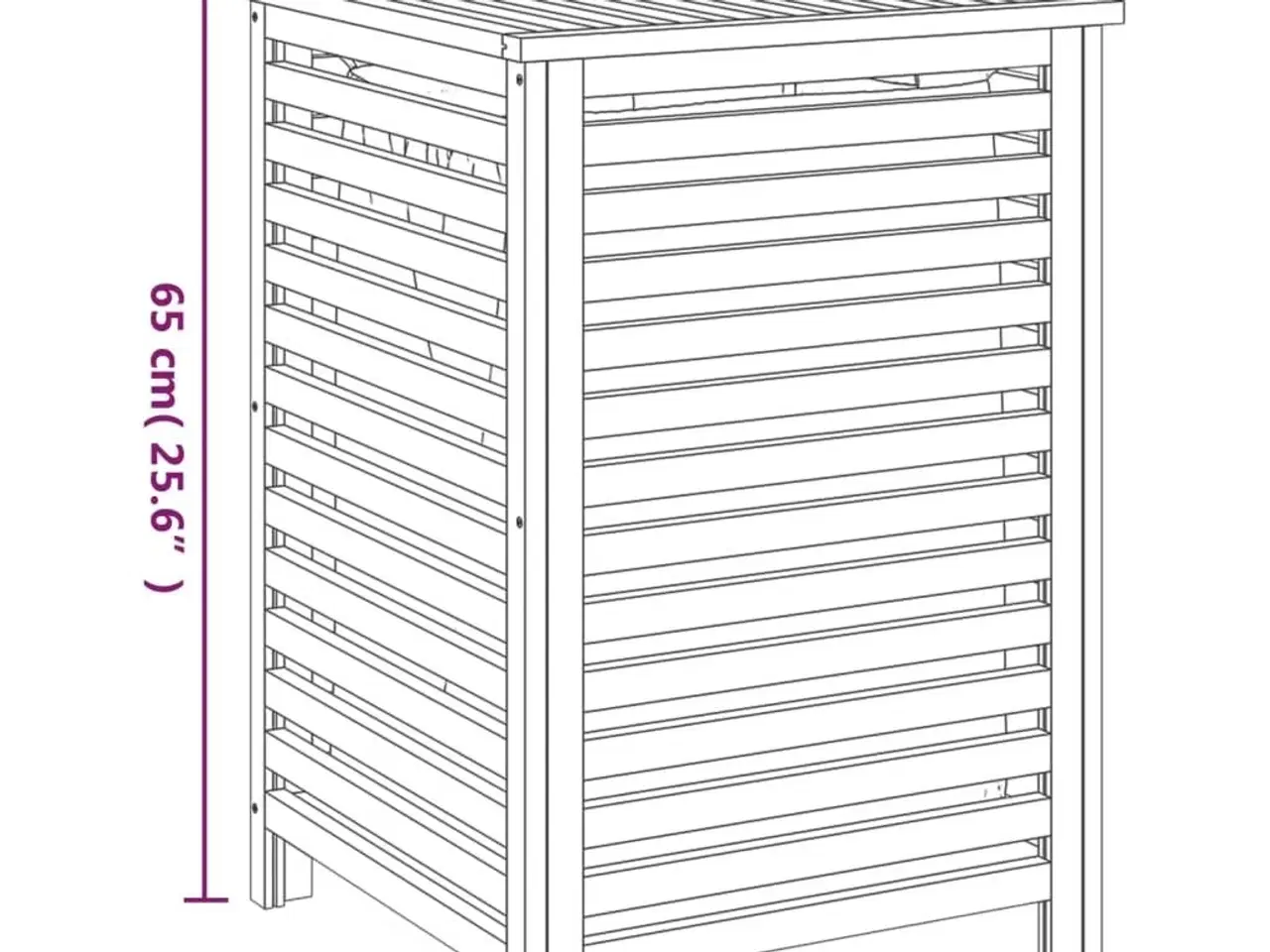Billede 9 - Vasketøjskurv 45x45x65 cm massivt valnøddetræ