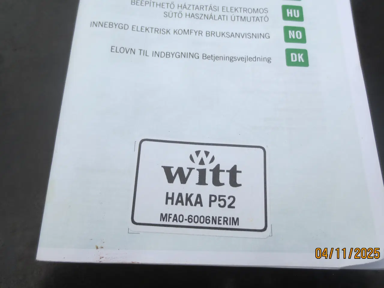 Billede 9 - 1 stk Ny Witt Model HAKA P 52 indbygningsovn 