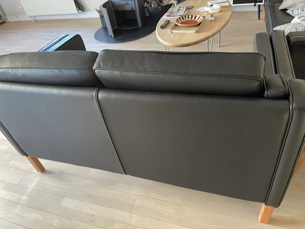 Billede 4 - Sort læder sofa sæt 2og 3 prs.