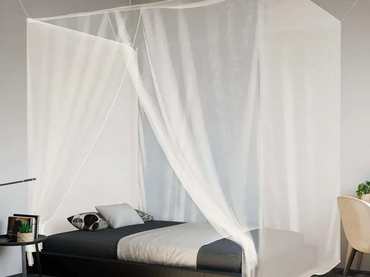 Billede 1 - Hængende myggenet 220x200x210 cm trådnet hvid
