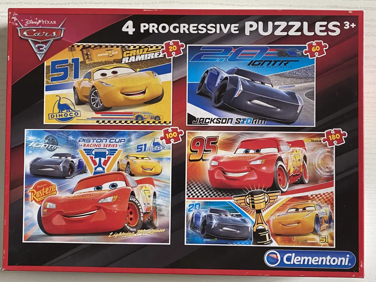 Billede 1 - 4 progressive PUZZLES, Disney Car`s, Puslespil